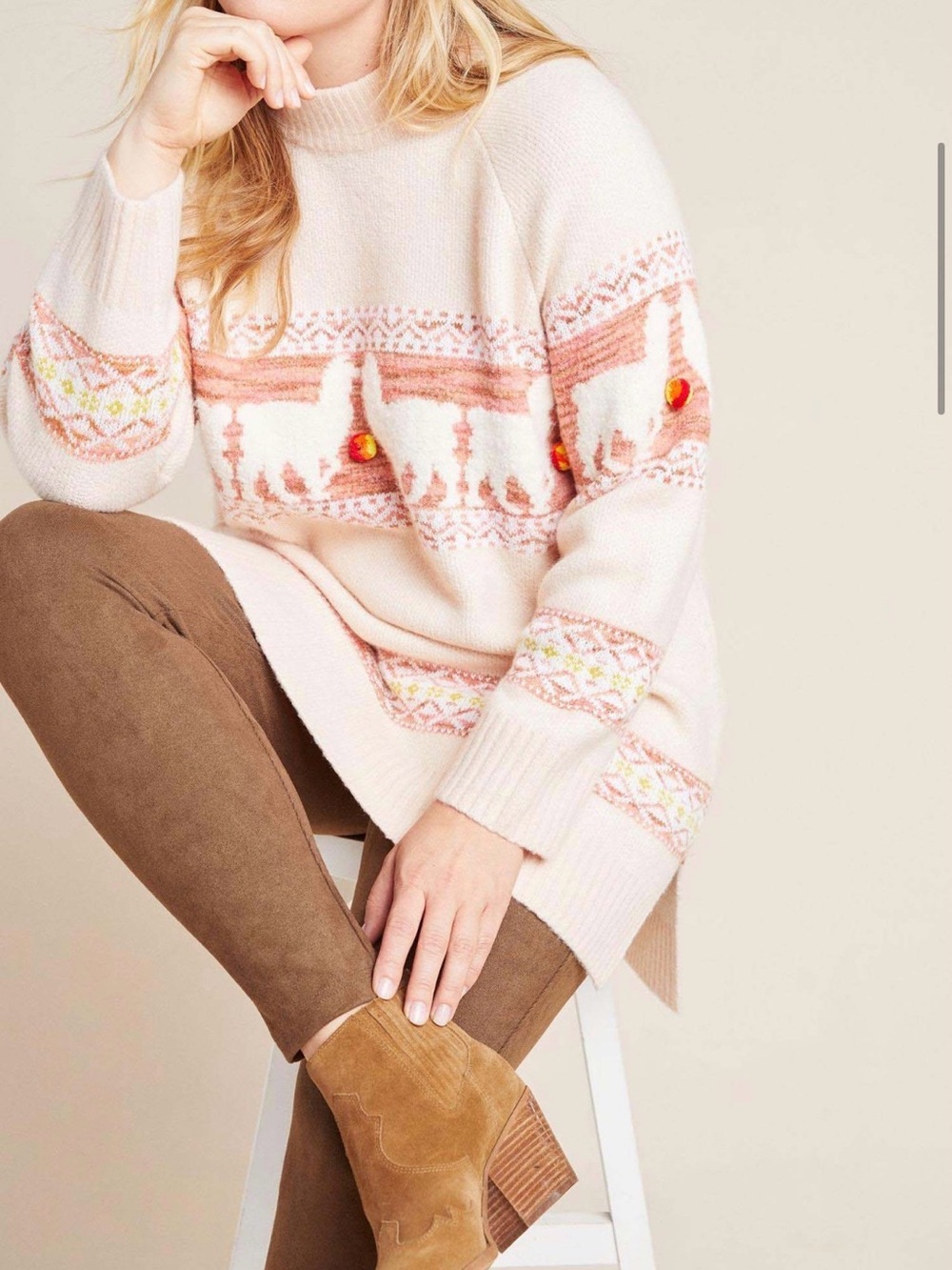 Anthropologie Aimee Alpaca Pom Pom Sweater - Picture 4 of 5